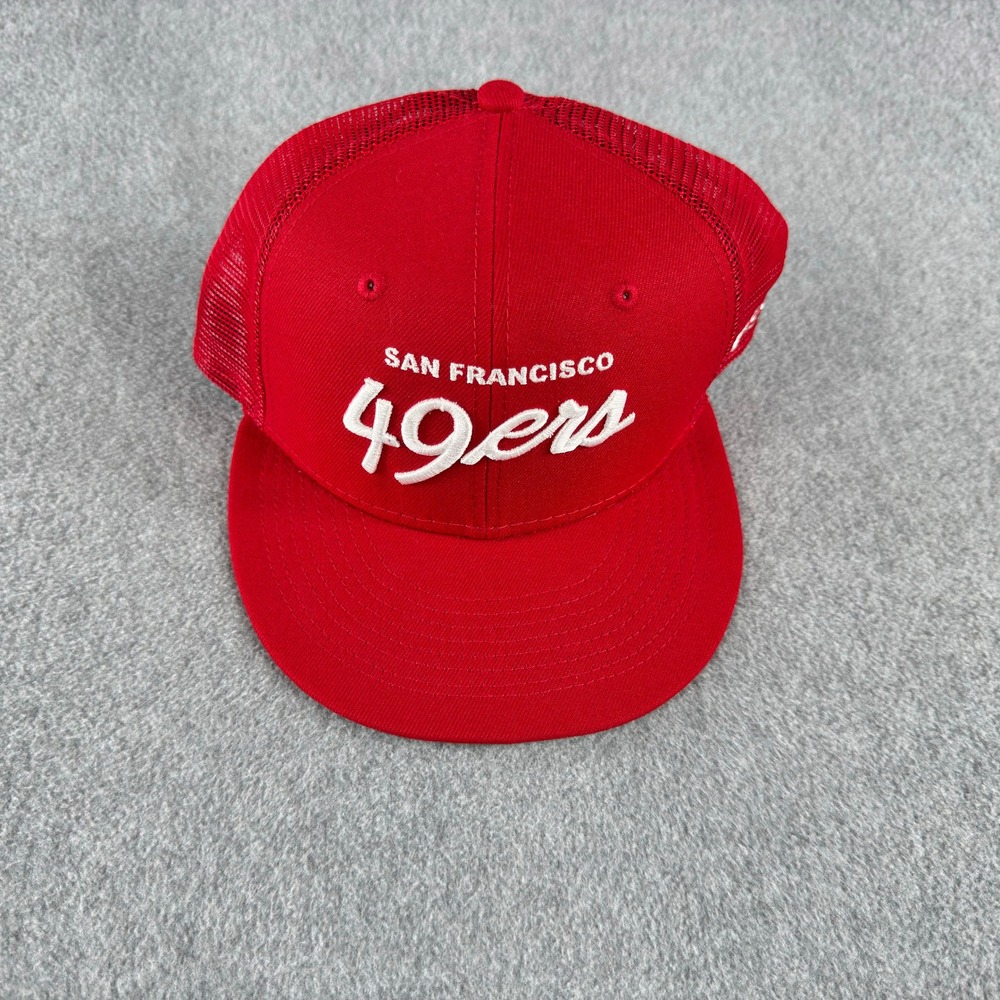 San Francisco 49ers New Era Script Trucker 9FIFTY Snapback Hat Shanahan Red